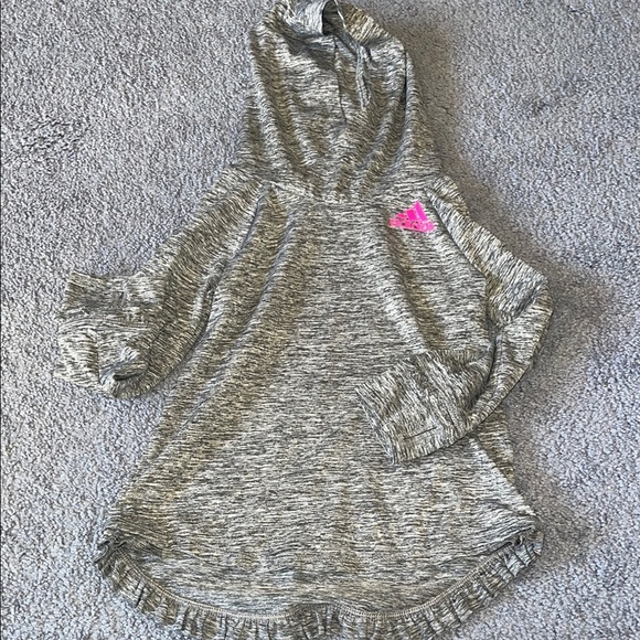 Adidas Gray and Pink Kids Climate Top - Picture 1 of 9